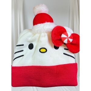 New Hello Kitty Red & White Beanie - Knit Toboggan‎ Hat